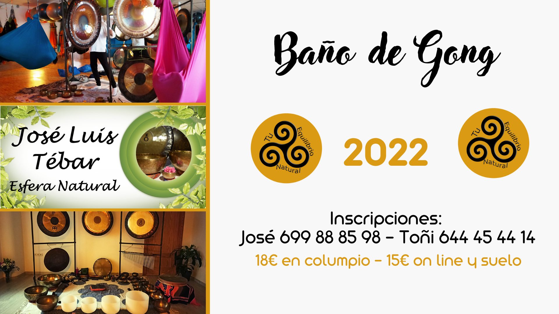 29/10/22 Sabado 29 de Octubre a las 18:30 - Baño de Gongs en Tu equilibrio natural en Los Alcazares (Murcia)